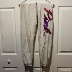 PINK sequin bling joggers